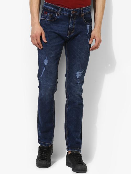 blue cotton blend ripped jeans - 14961745 - Very Small Image - 1