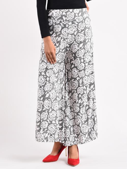 black printed georgette palazzo - 14961927 - Very Small Image - 1