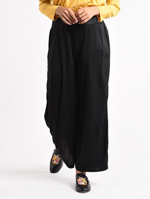 black solid rayon palazzo - 14961941 - Very Small Image - 1