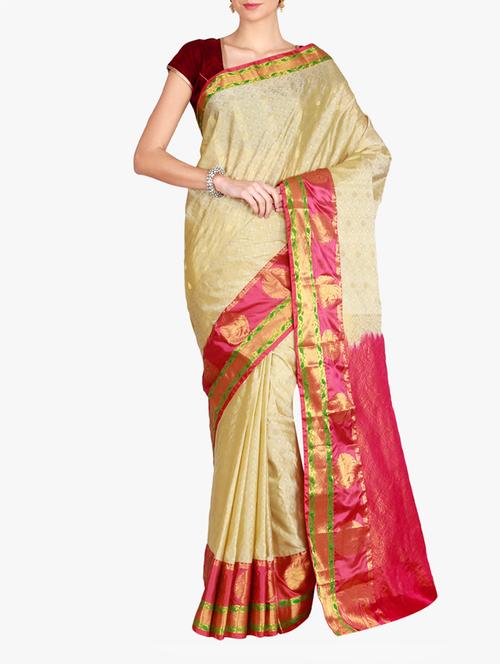 the chennai silks beige kanjivaram saree - 14962910 - Very Small Image - 1