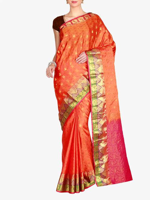 the chennai silks orange kanjivaram saree - 14962911 - Very Small Image - 1