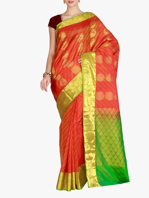 the chennai silks orange kanjivaram saree - 14962916 - Very Small Image - 1