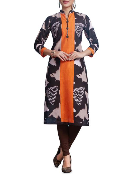 black cotton straight kurta - 14963472 - Very Small Image - 1