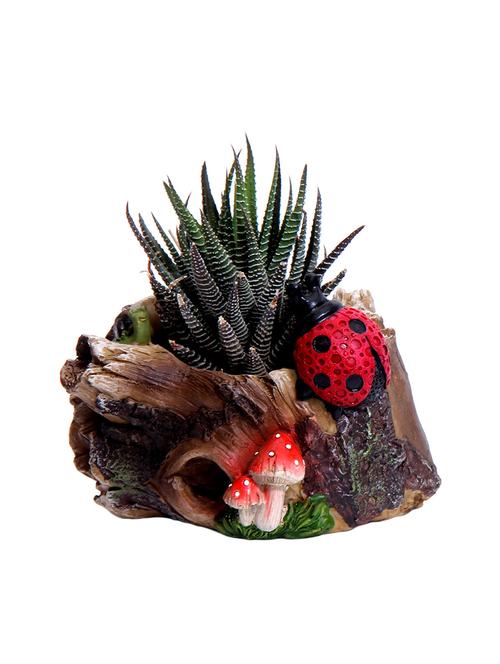 tree stem style planter pot with bug motif - 14963859 - Very Small Image - 1