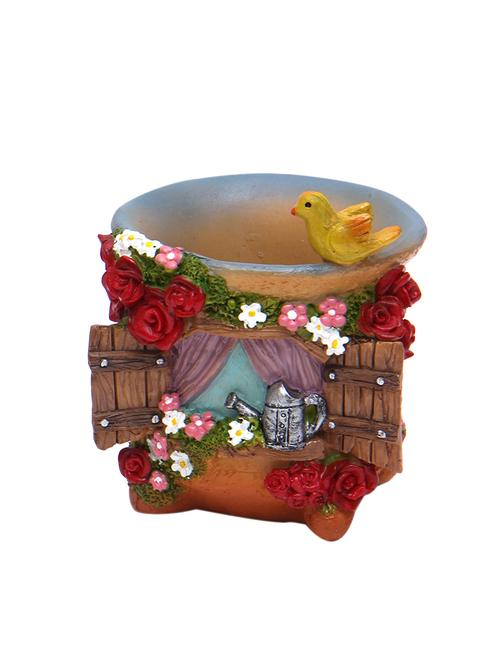 designer multicolored planter pot with bird motif - 14963864 - Very Small Image - 1