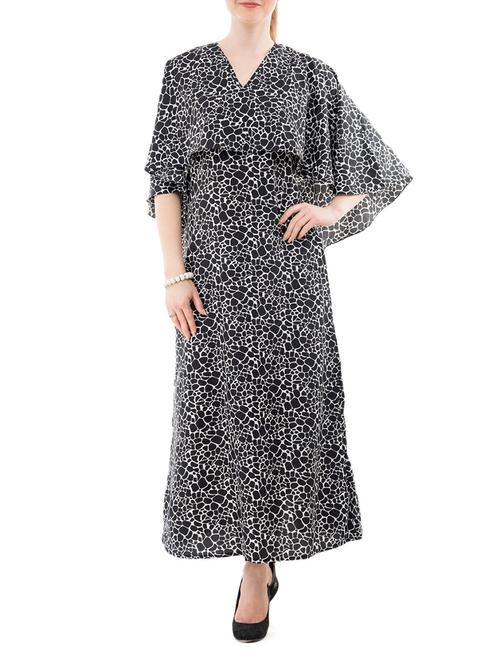 black printed crepe layered dress - 14964145 - Very Small Image - 1