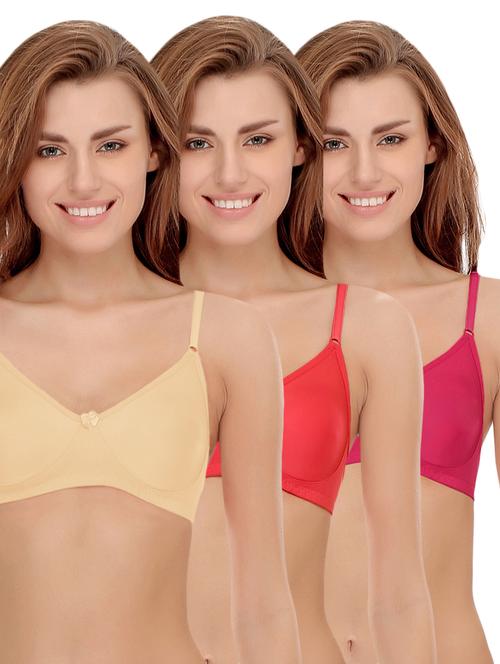 set of 3 bow patch bra - 14964797 - Very Small Image - 1