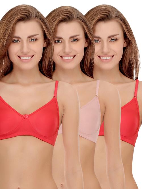 set of 3 multi colored cotton bra - 14964807 - Very Small Image - 1