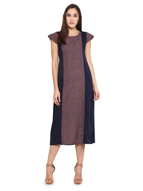a-line printed dress - 14965134 - Very Small Image - 1