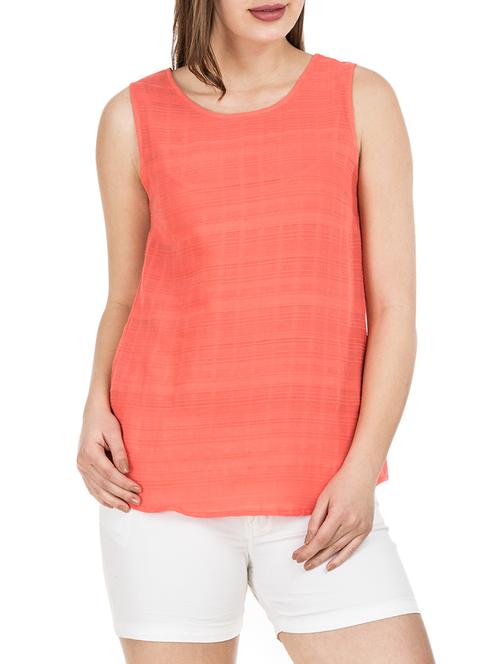 solid orange rayon top - 14965156 - Very Small Image - 1