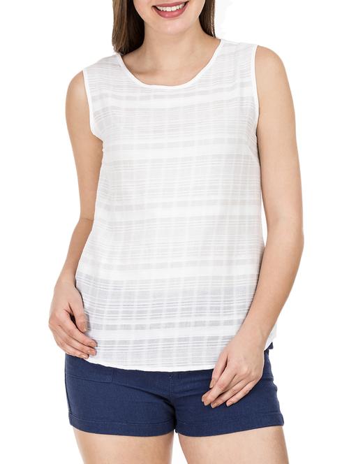 solid white rayon top - 14965157 - Very Small Image - 1