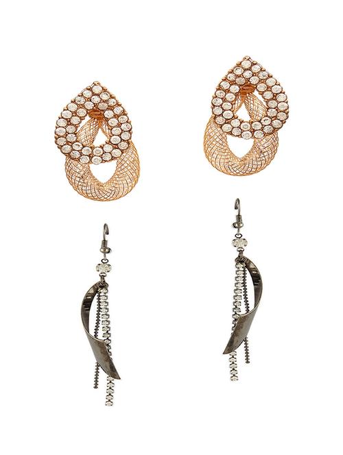 multi colored metal combo earrings - 14965253 - Very Small Image - 1