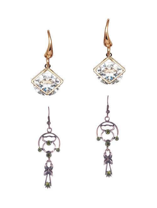 multi colored metal combo earrings - 14965260 - Very Small Image - 1