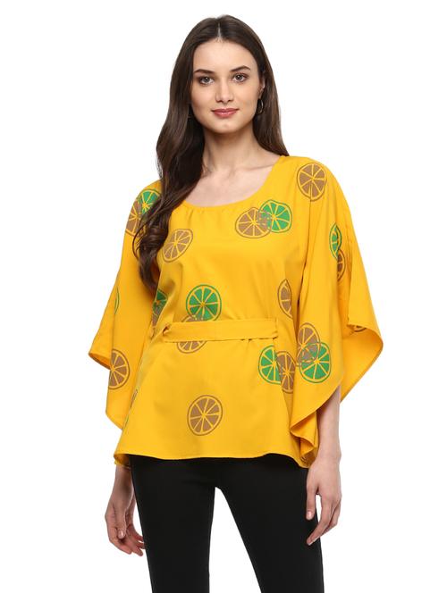 tie-back block print top - 14965374 - Very Small Image - 1