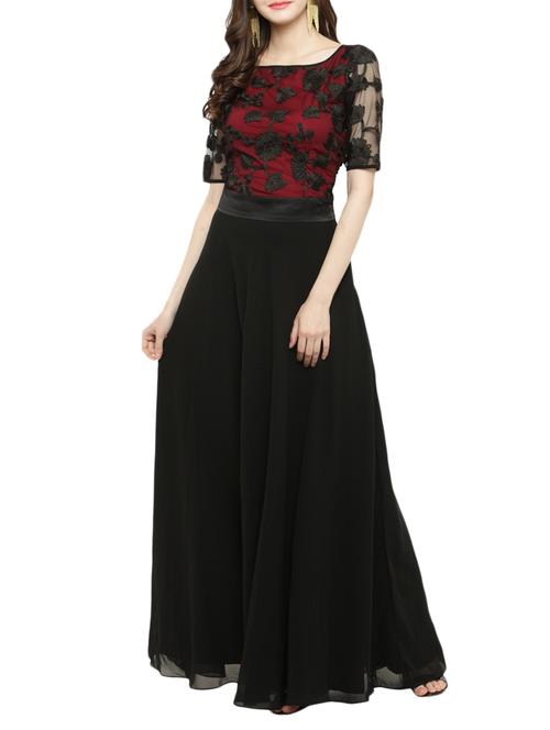 black georgette maxi dress - 14966374 - Very Small Image - 1