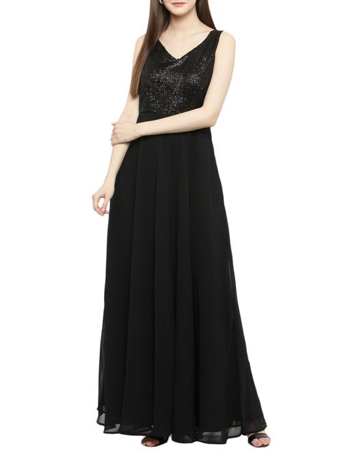 v-neck sequins maxi dress - 14966380 - Very Small Image - 1