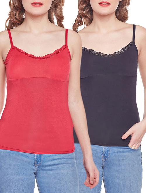 set of 2 multi colored cotton camisole - 14966792 - Very Small Image - 1