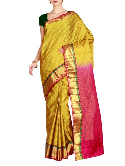 the chennai silks green kanjivaram saree with blouse - 14967060 - Very Small Image - 1
