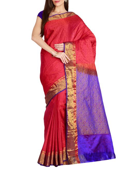 the chennai silks red kanjivaram saree with blouse - 14967064 - Very Small Image - 1