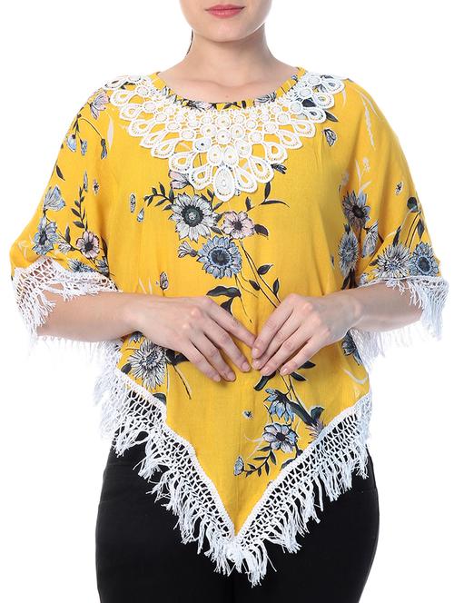 yellow rayon summer poncho - 14967155 - Very Small Image - 1