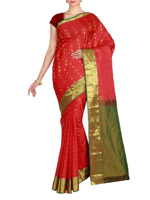 the chennai silks red kanjivaram saree with blouse - 14967518 - Very Small Image - 1