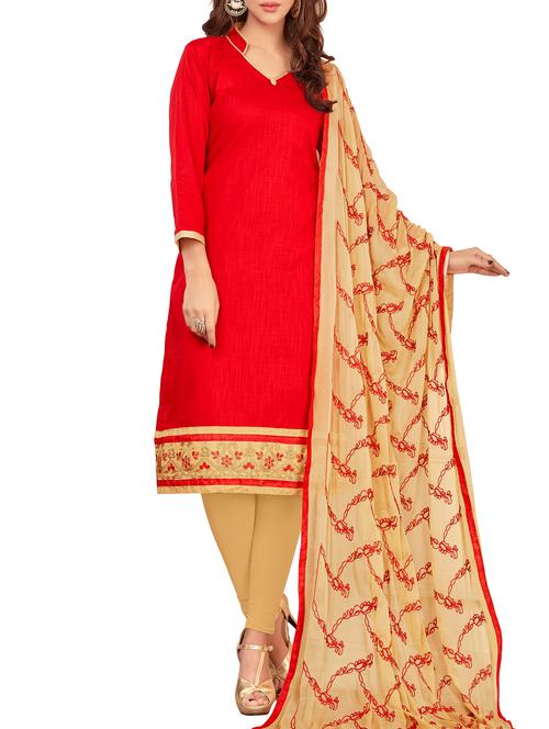 embroidered unstitched churidaar suit - 14967943 - Very Small Image - 1
