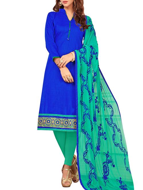 embroidered unstitched churidaar suit - 14967947 - Very Small Image - 1