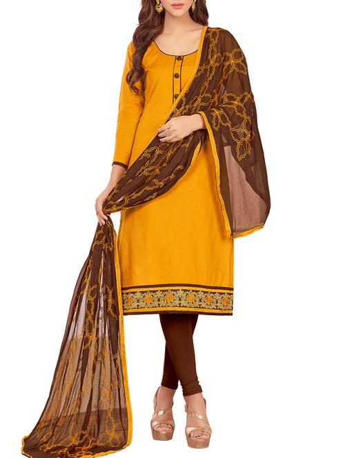embroidered unstitched churidaar suit - 14967951 - Very Small Image - 1