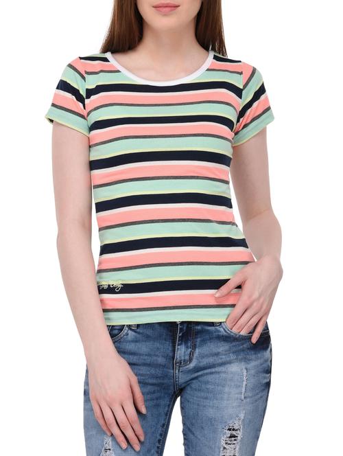 blue striped cotton tee - 14968073 - Very Small Image - 1