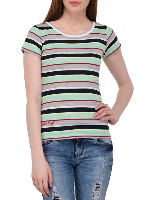 blue striped cotton tee - 14968074 - Very Small Image - 1