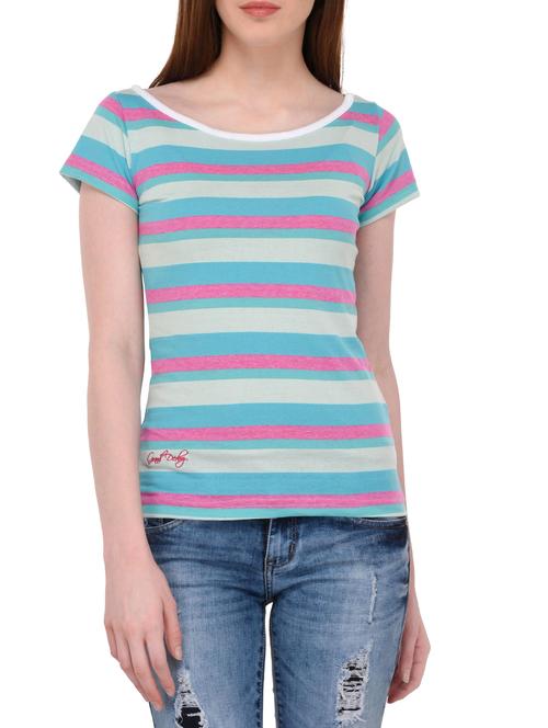 blue striped cotton tee - 14968097 - Very Small Image - 1