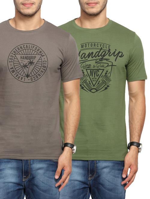 multi colored cotton combos t-shirt (set of 2) - 14968229 - Very Small Image - 1