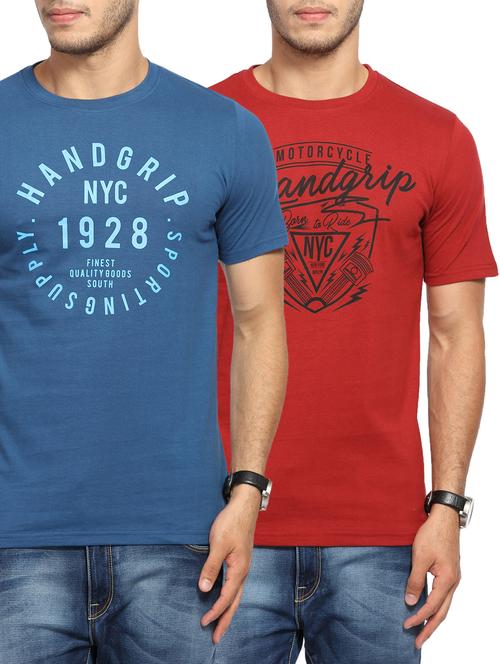 multi colored cotton combos t-shirt (set of 2) - 14968232 - Very Small Image - 1