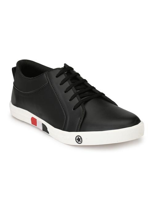 black leatherette lace up sneaker - 14969591 - Very Small Image - 1