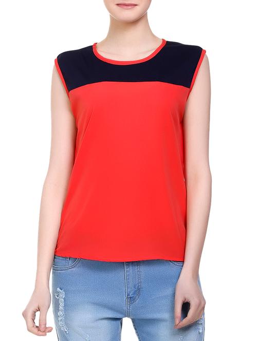 solid red sleeveless top - 14970819 - Very Small Image - 1