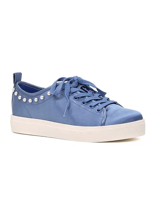 blue satin laceup sneakers - 14970978 - Very Small Image - 1