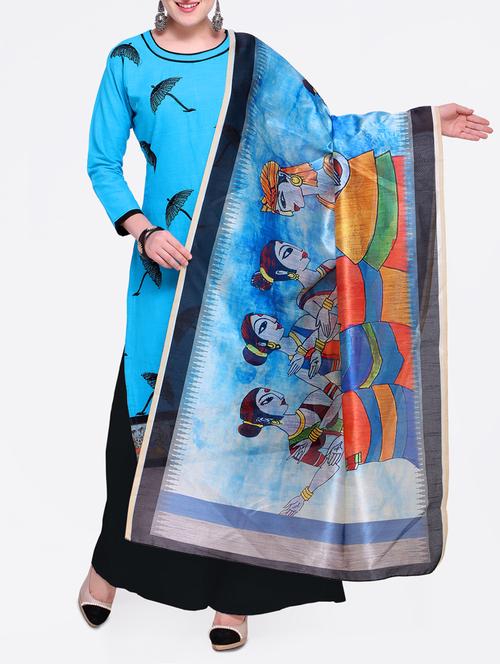embroidered unstitched palazzo suit - 14972309 - Very Small Image - 1