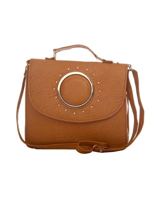 brown leatherette (pu) sling bag - 14972339 - Very Small Image - 1