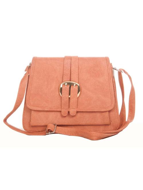 orange leatherette (pu) sling bag - 14972340 - Very Small Image - 1