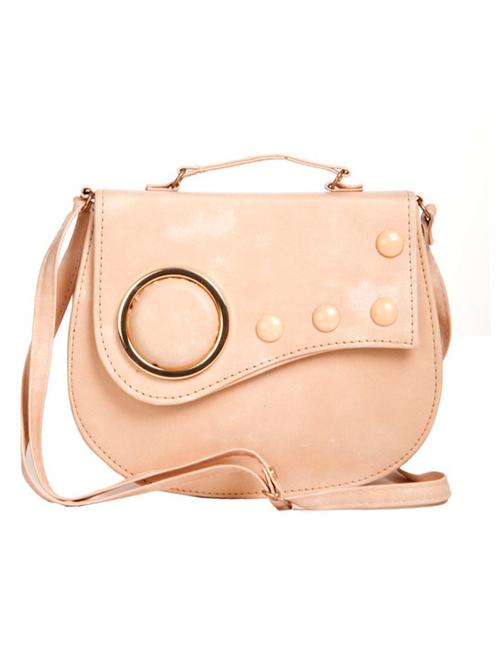 cream leatherette (pu) sling bag - 14972353 - Very Small Image - 1