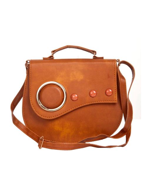 brown leatherette (pu) sling bag - 14972355 - Very Small Image - 1