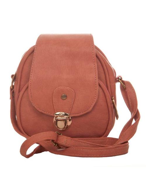 orange leatherette (pu) sling bag - 14972381 - Very Small Image - 1