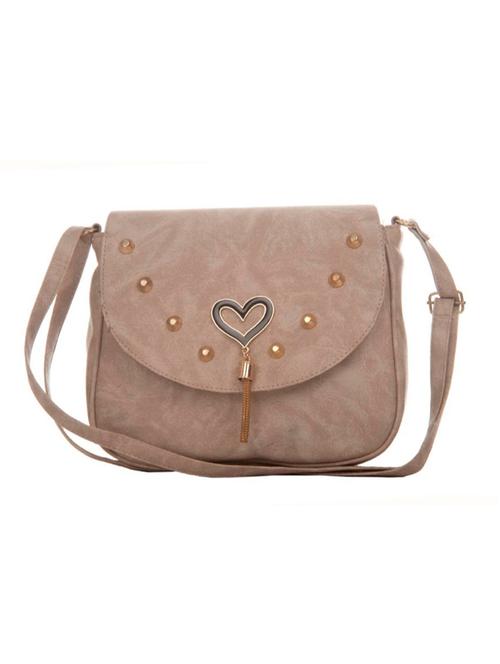 beige leatherette (pu) sling bag - 14972386 - Very Small Image - 1