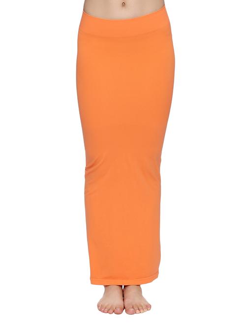 orange lycra saree shapewear petticoats - 14972573 - Very Small Image - 1