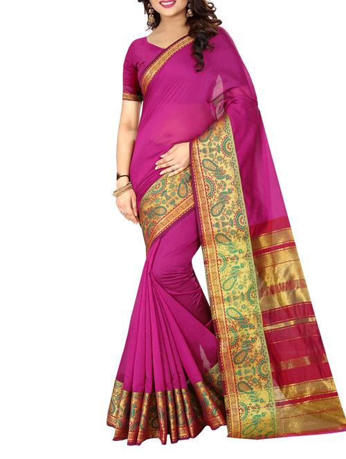 zari bordered saree with blouse - 14973674 - Very Small Image - 1