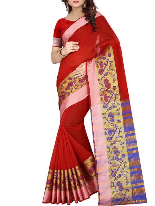 zari bordered saree with blouse - 14973692 - Very Small Image - 1