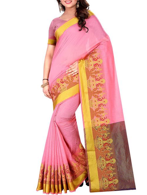zari bordered saree with blouse - 14973700 - Very Small Image - 1
