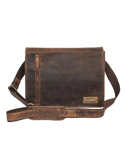 brown leather messenger bag - 14973887 - Very Small Image - 1