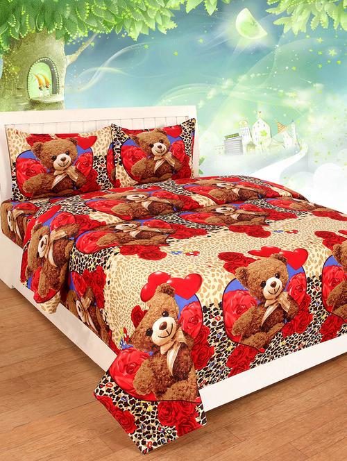 cotton double bedsheet with 2 pillow covers - 14974021 - Very Small Image - 1