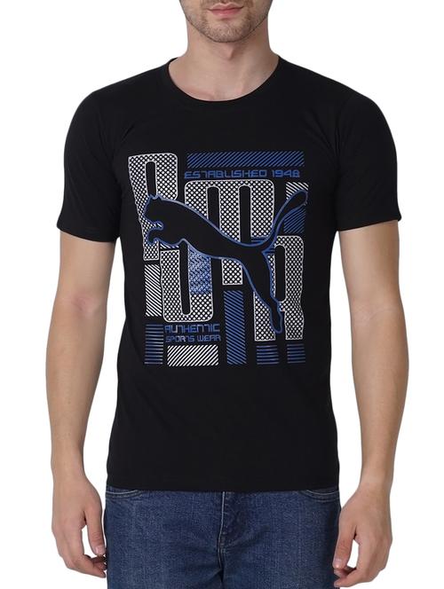 black cotton front print tshirt - 14974198 - Very Small Image - 1
